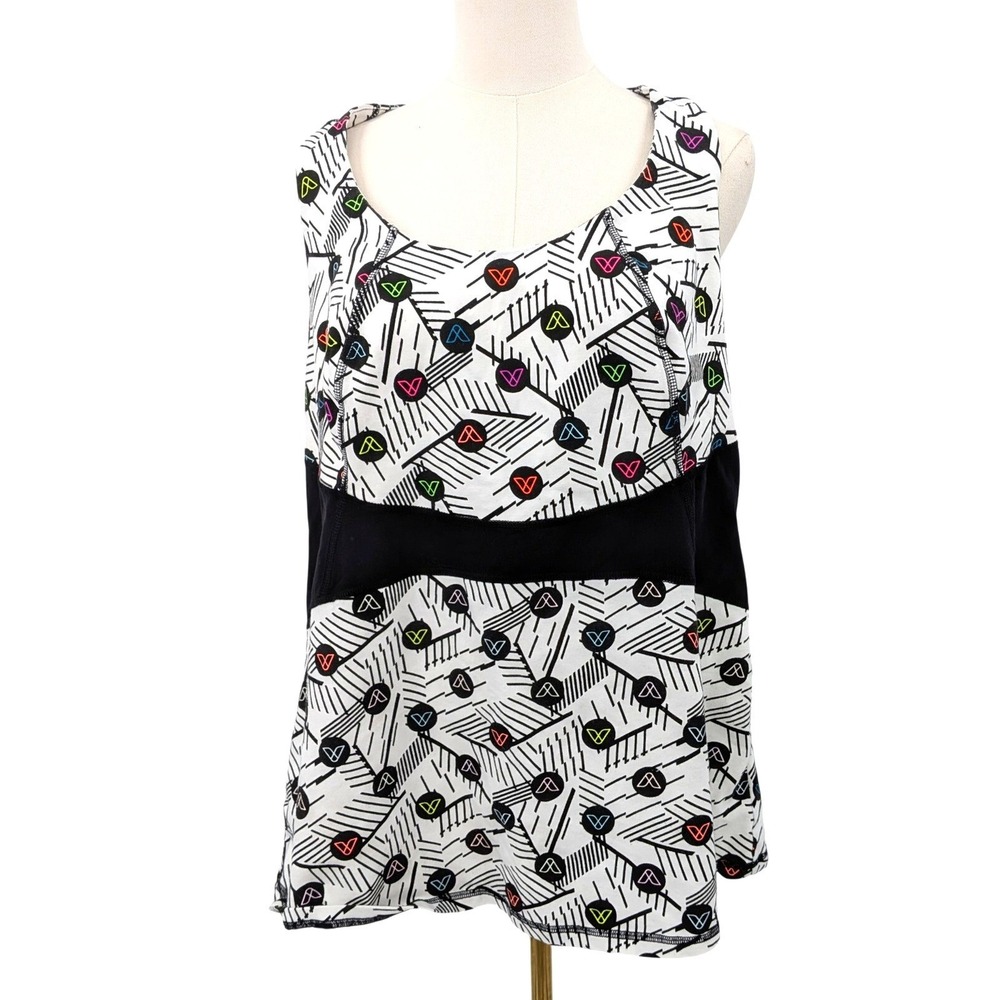 LIVI Active Racerback Tank Geometric Print Stretchy Athleisure Plus 18/20
